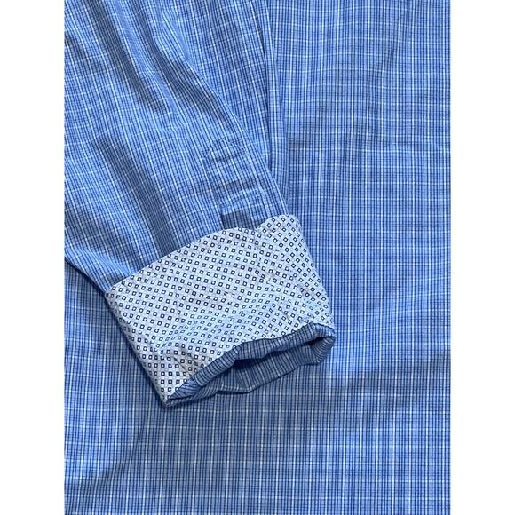 Wrangler George Strait Flip Cuff Sky Blue Plaid Button Down Long Sleeve Shirt XL - Picture 2 of 6